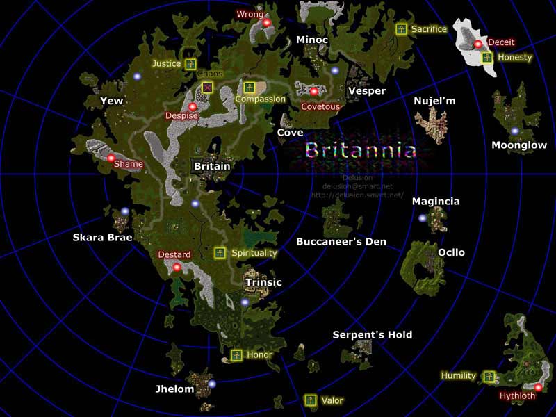 ultima online t2a map